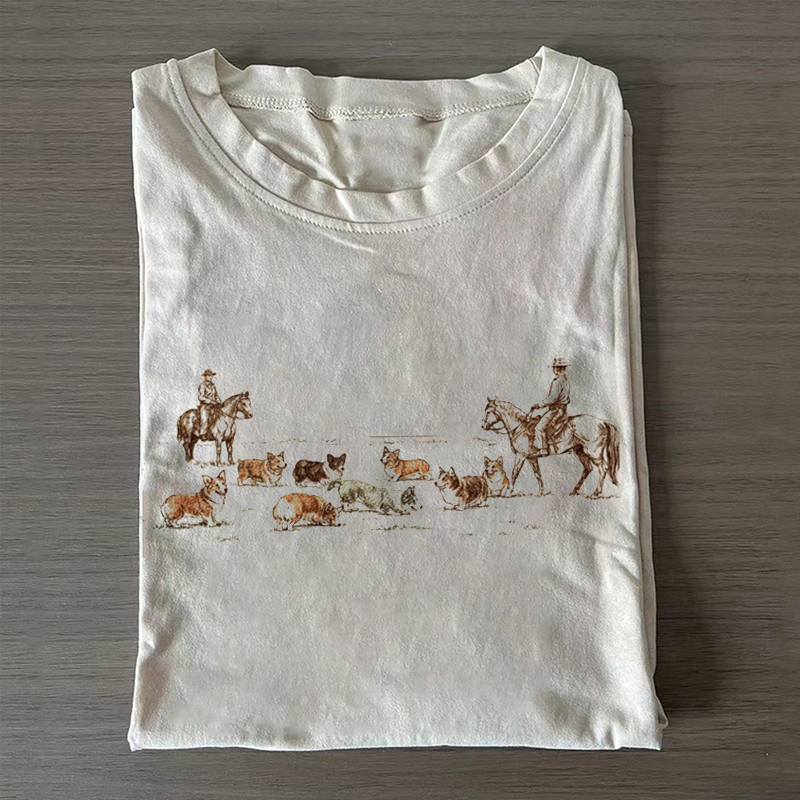 Western Corgi Roundup T-shirt