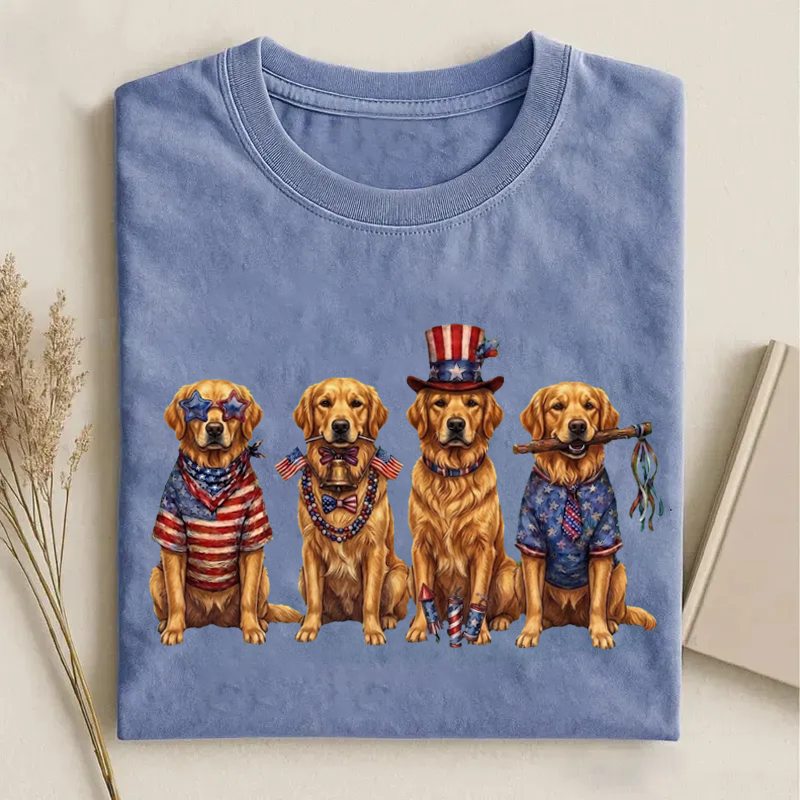 Four Golden Retriever Dogs T-shirt