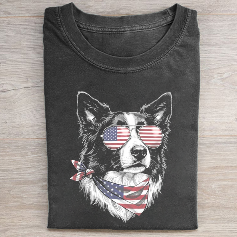 Border Collie 4th of July T-shirt