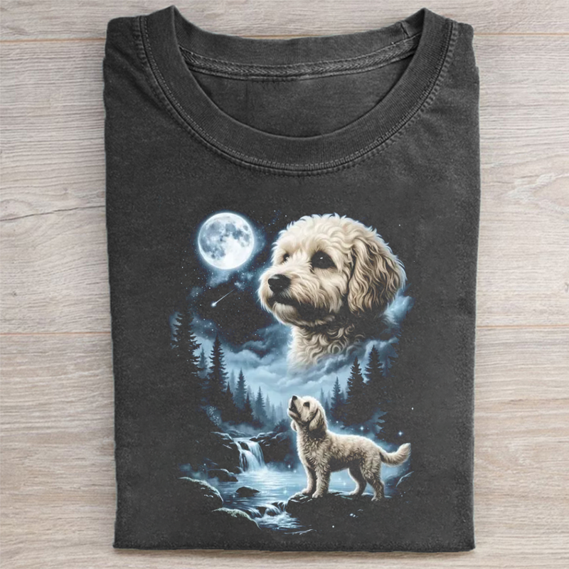 Maltipoo Howling to the Moon T-shirt