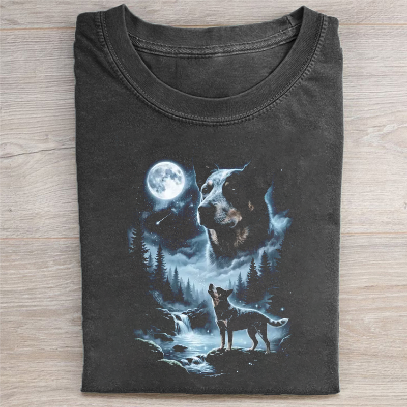 Blue Heeler Howling to the Moon T-shirt