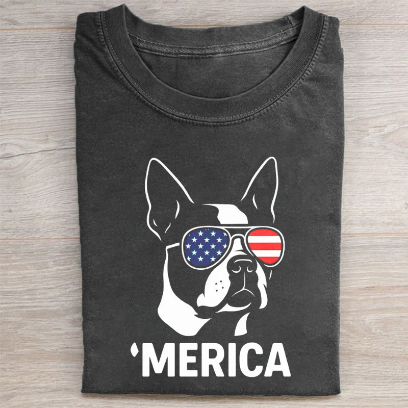 America Boston Terrier T-shirt