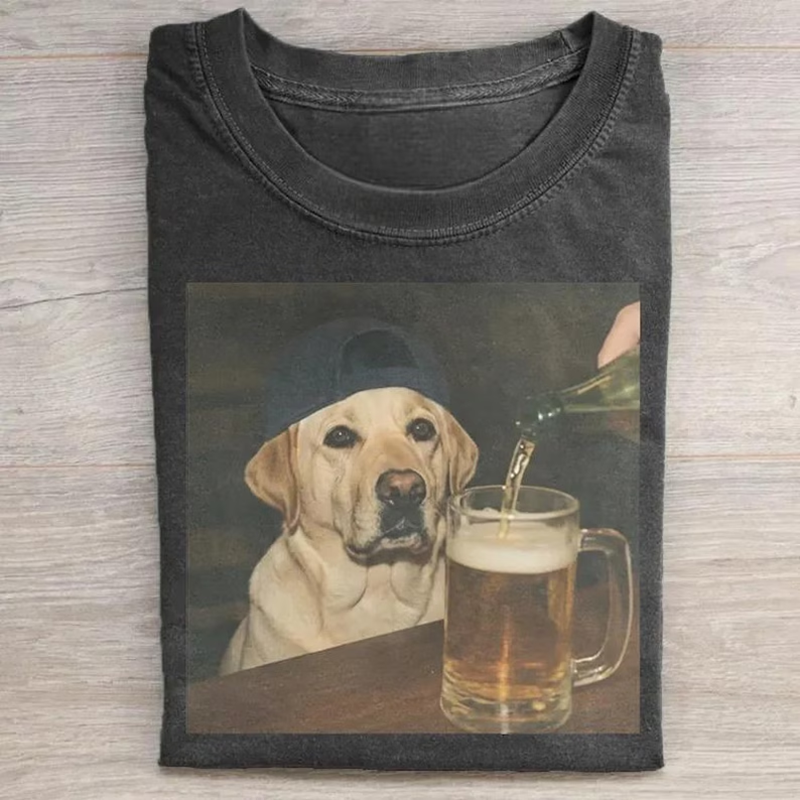 Labrador Retriever Drink Beer T-shirt