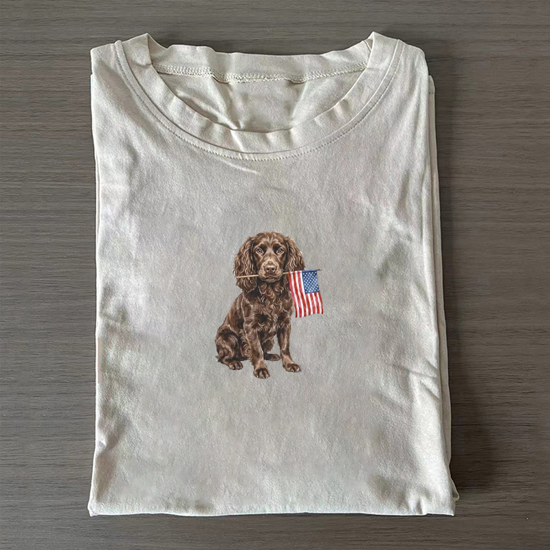 Boykin Spaniel American Flag T-shirt