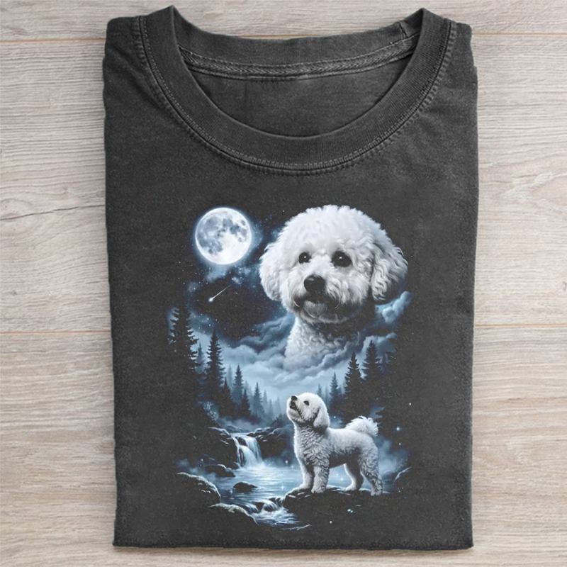 Bichon Frise Howling to the Moon T-shirt