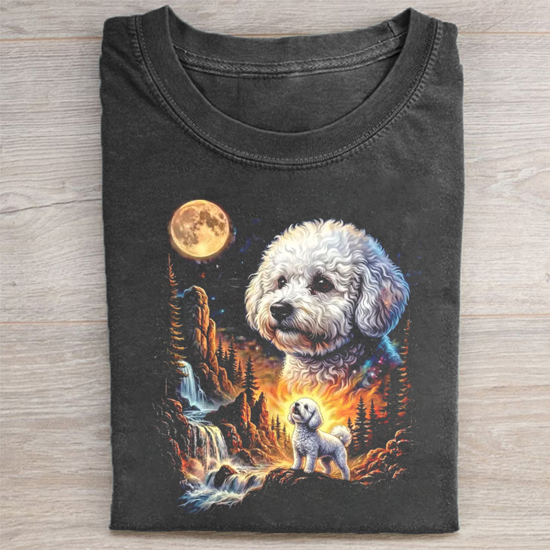 Bichon Frise Howling to the Moon T-shirt