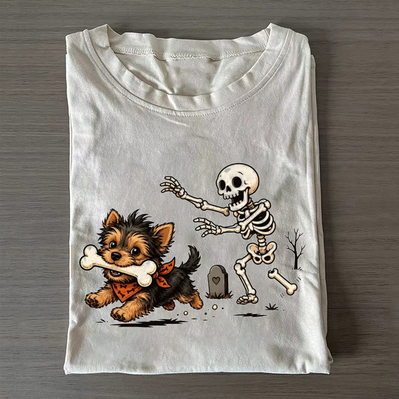 Yorkie Halloween Graphic T-shirt