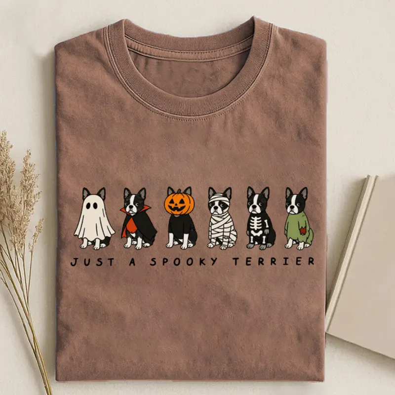Spooky Boston Terrier Halloween Costume T-shirt