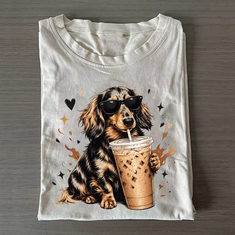 Dachshund Iced Coffee T-shirt