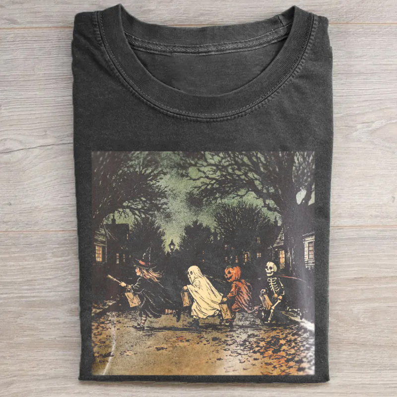 Spooky Witch Skeleton Halloween Tshirt