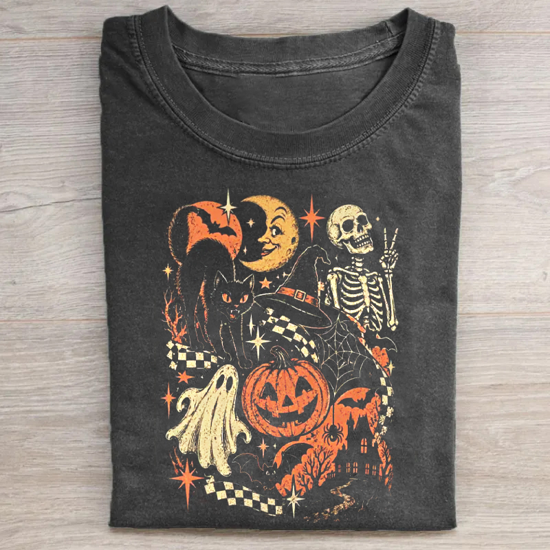 Spooky Cute Pumpkin Witch Halloween Tshirt