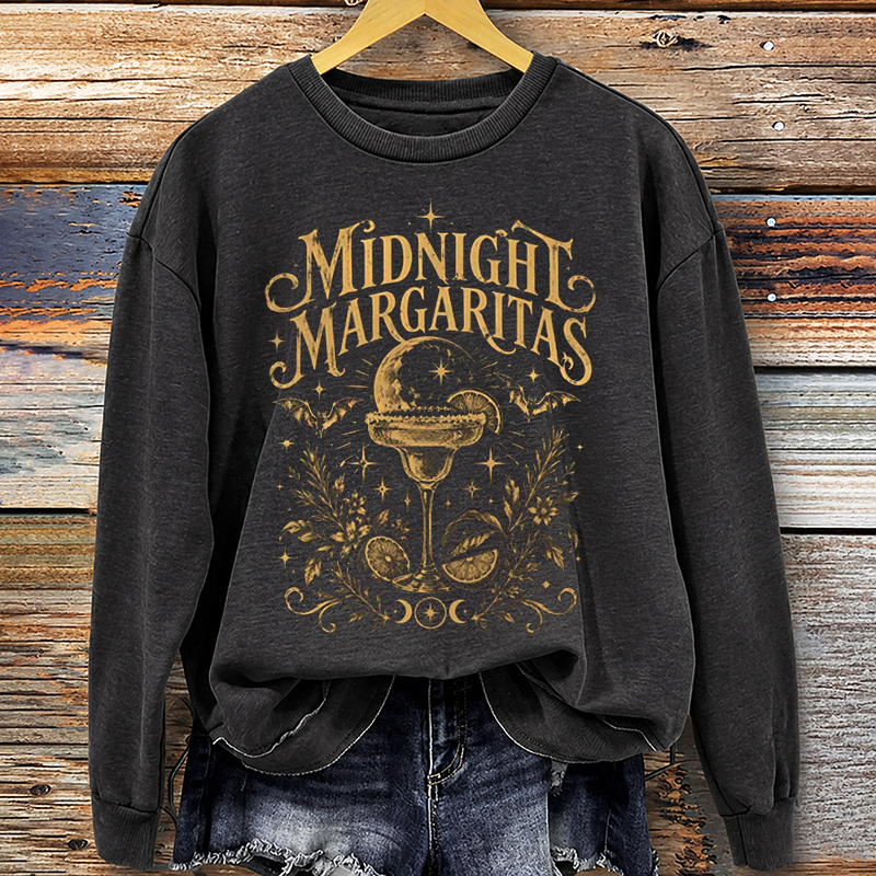 Vintage Midnight Margaritas Halloween Sweatshirt