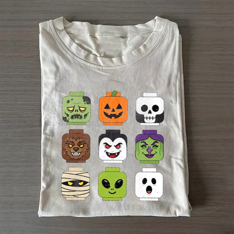 Retro Halloween Brick Monster Tshirt