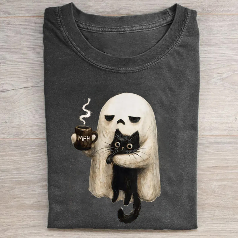 Ghost Cat Halloween Tshirt