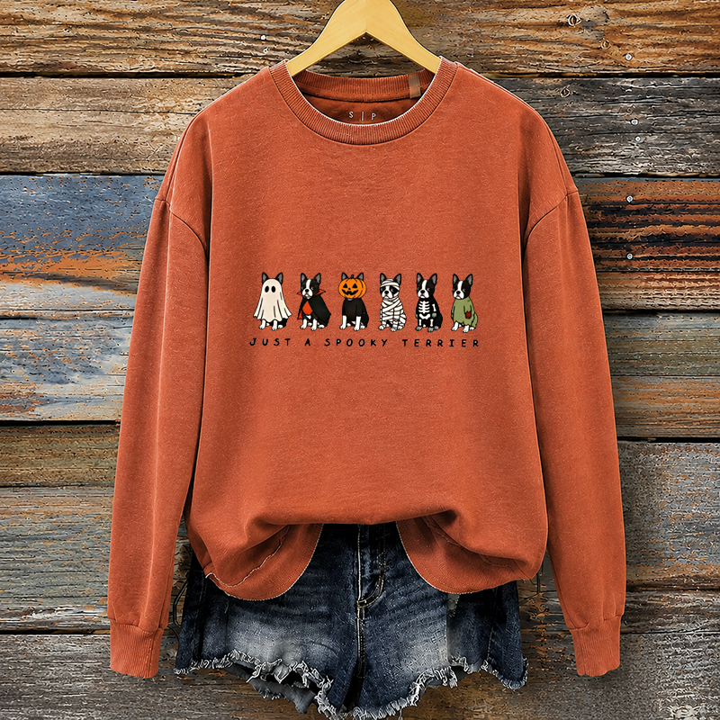 Spooky Boston Terrier Halloween Sweatshirt