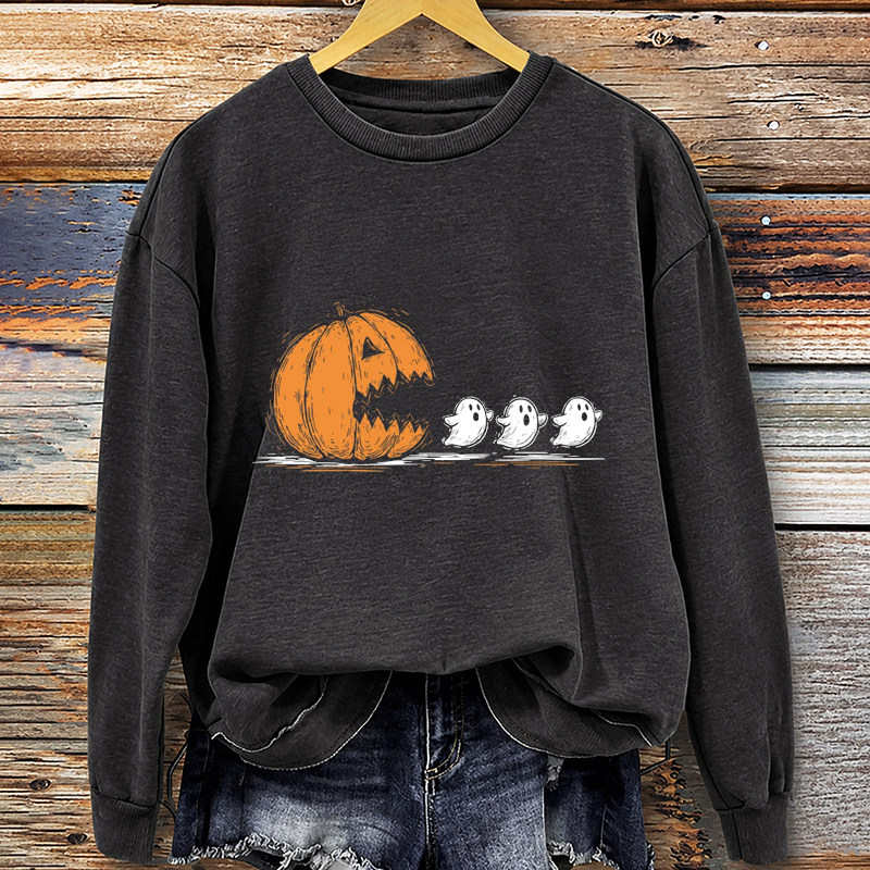 Halloween Pumpkin Eat Ghost Sweatshirt