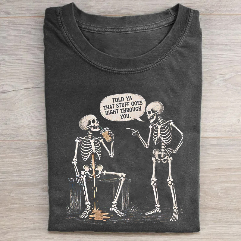 Funny Skeleton Coffee Halloween Tshirt