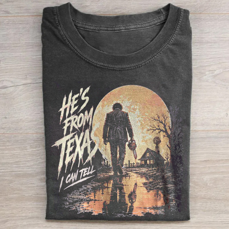 He's From Texas I Can Tell Halloween Tshirt