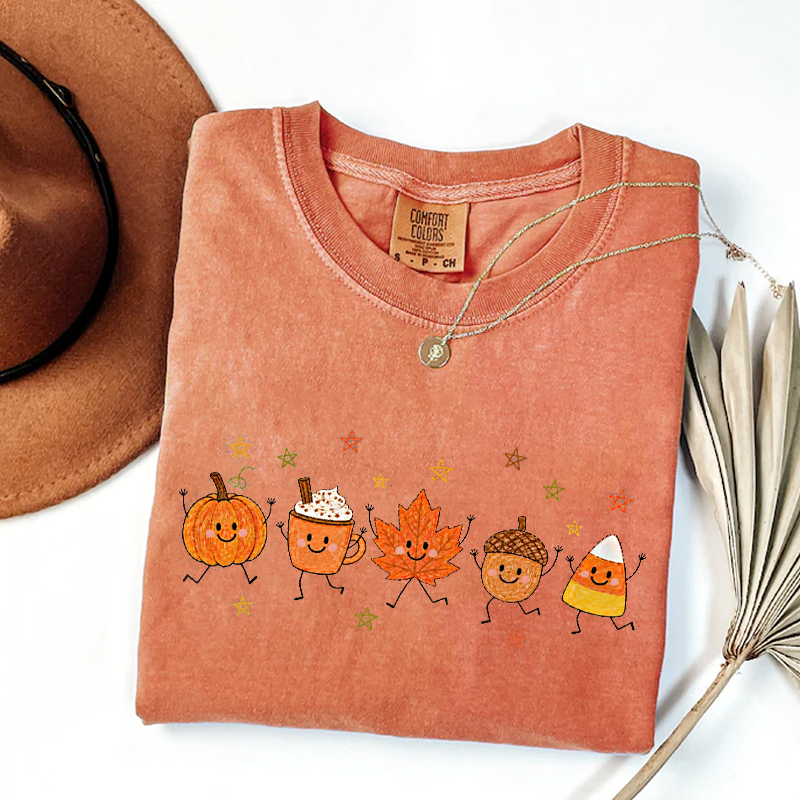 Cute Fall Doodle Halloween Tshirt