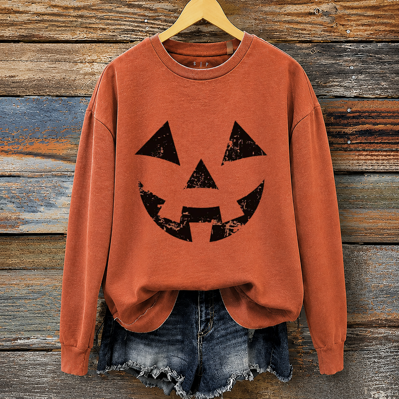 Pumpkin Face Halloween Sweatshirt