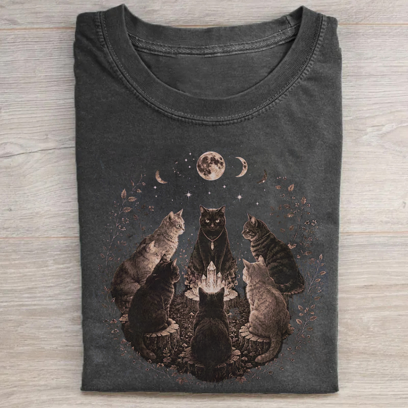 Cat Coven Halloween Tshirt