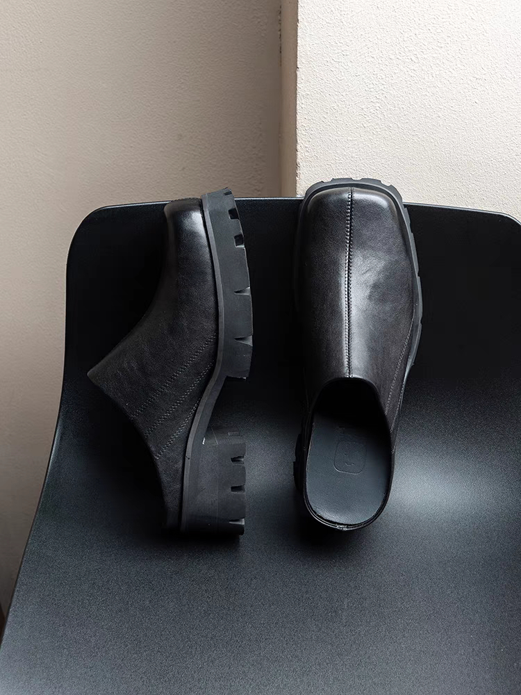 men's leather slippers