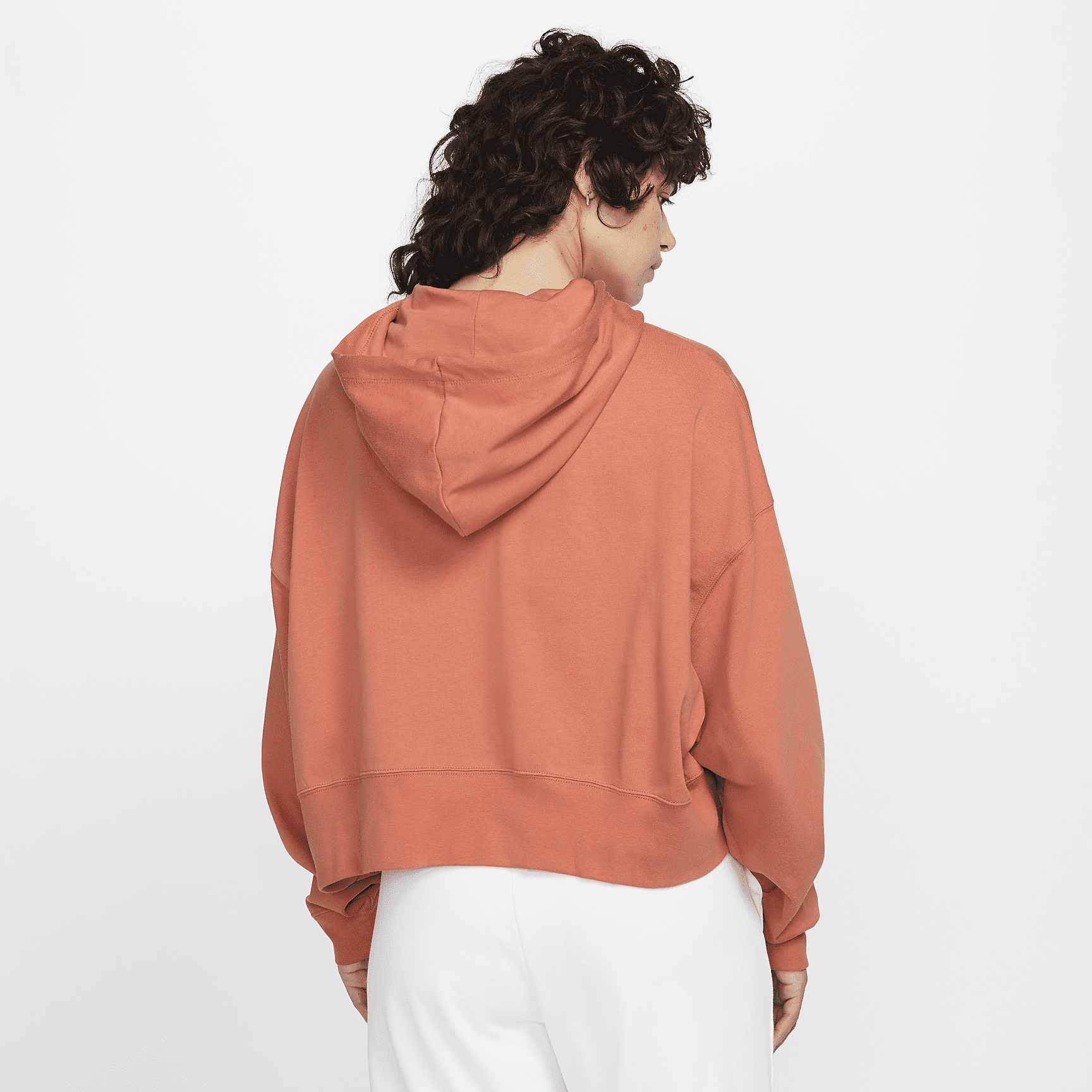 Sportswear - Women's Oversized Jersey Pullover Hoodie