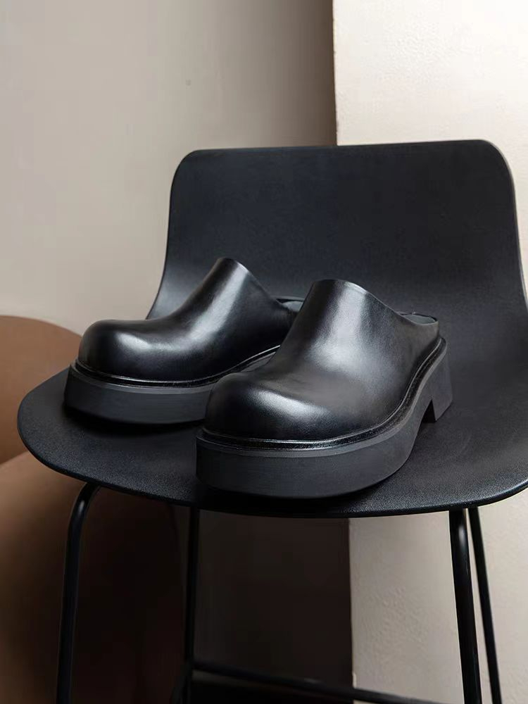 men's leather slippers