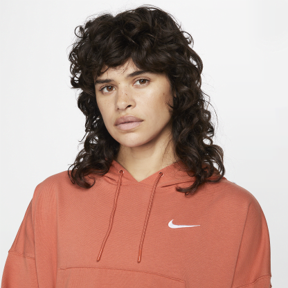 Sportswear - Women's Oversized Jersey Pullover Hoodie