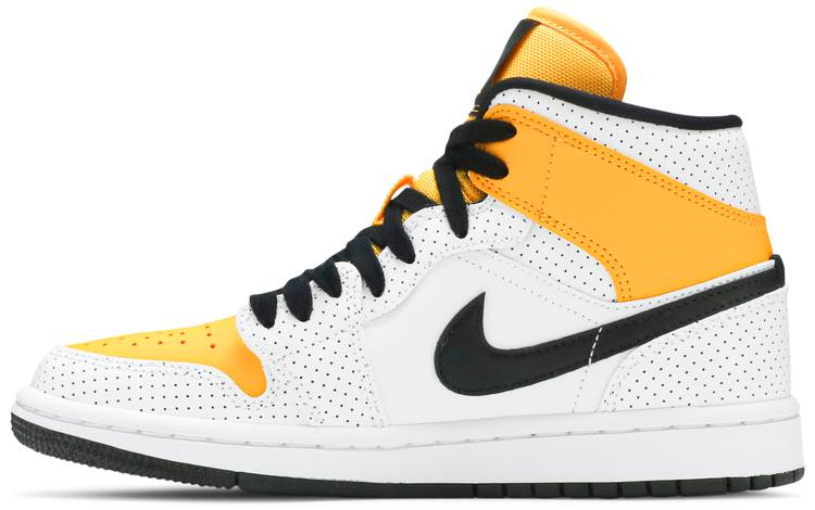 Wmns Mid 'Perforated - White University Gold' BQ6472-107