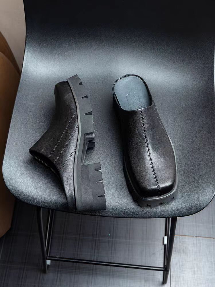 men's leather slippers