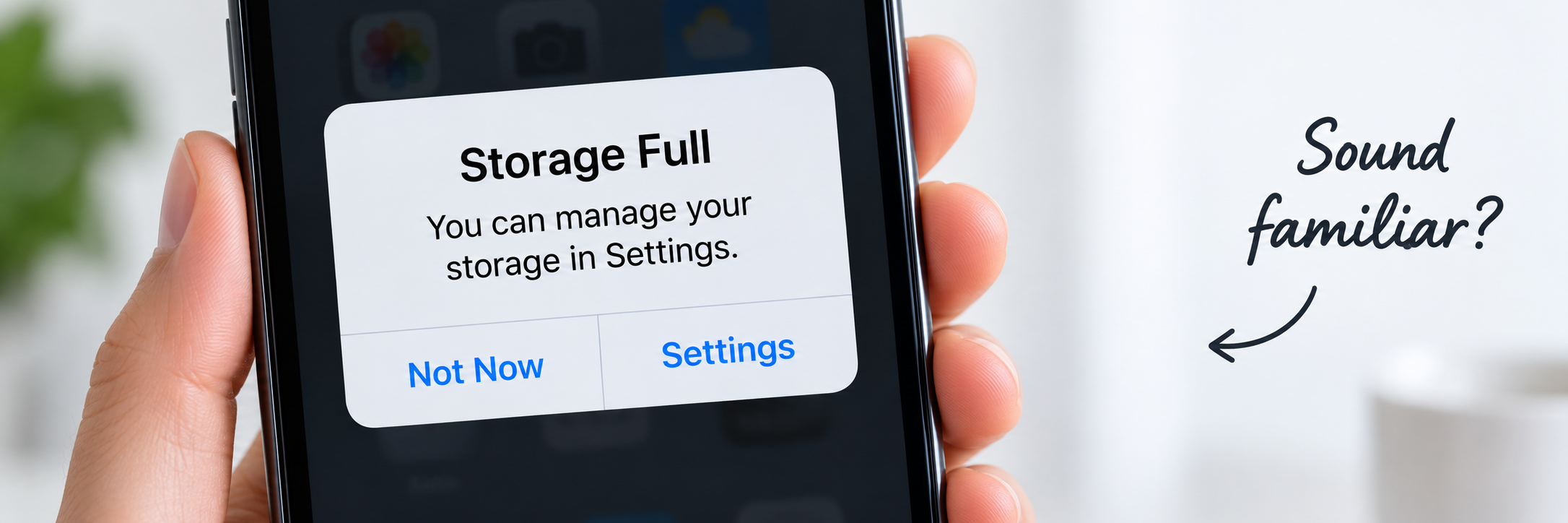 Storage full warning