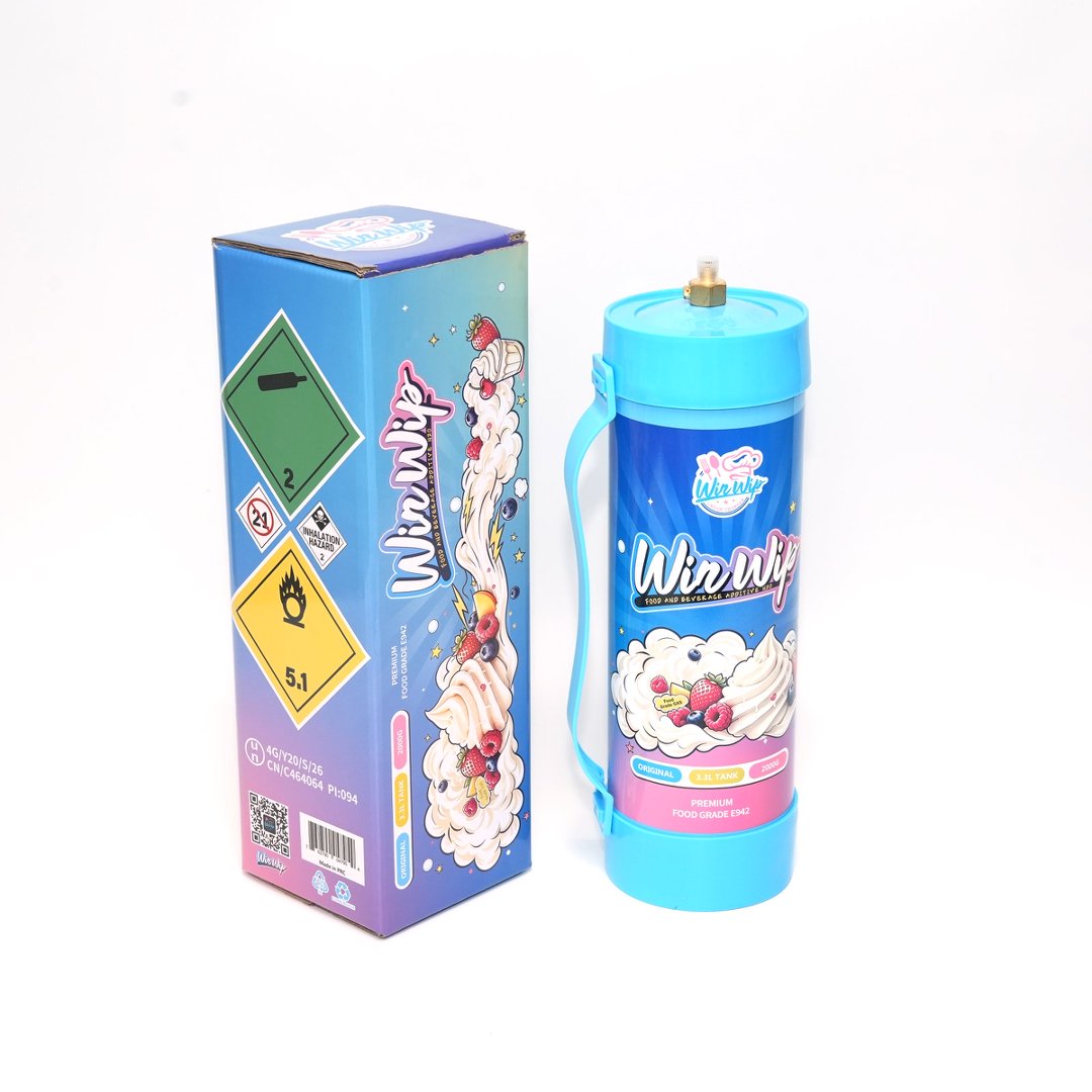 WinWip Unflavored 3.3Lx2 Whipped Cream Charger,Nitrous Oxide N2O Food Grade Cream Charger Canister
