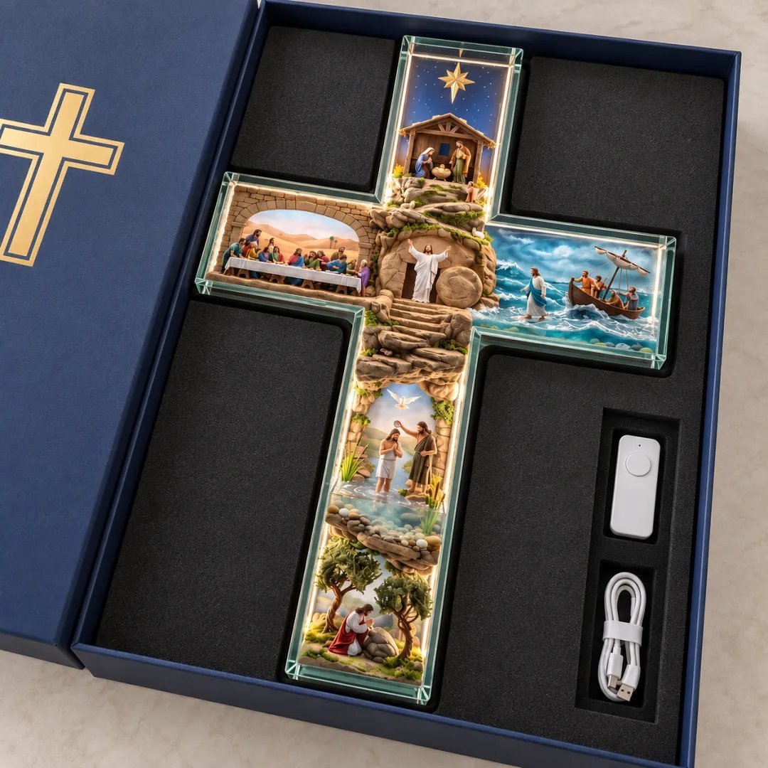 Story of Jesus illuminated cross gift set