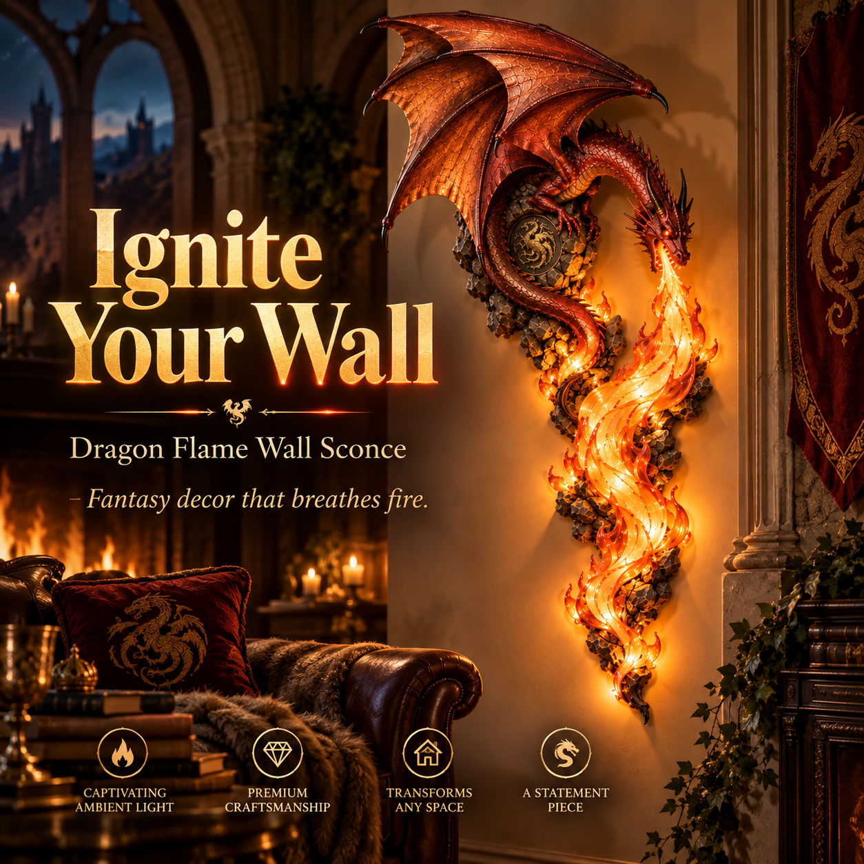🐉 Dragonfire Guardian™ Wall Sconce – A Legendary Flame Awakens On Your Wall 🔥