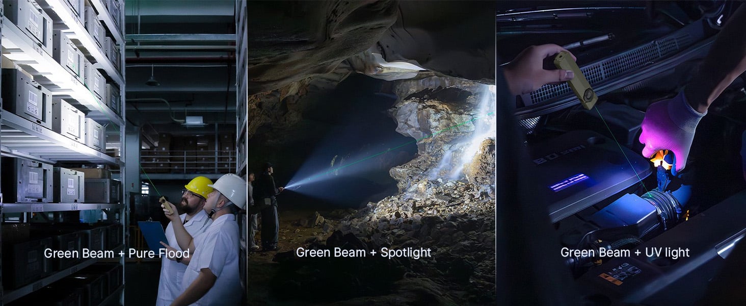 Green Beam is combined with other light sources for electricians and construction workers