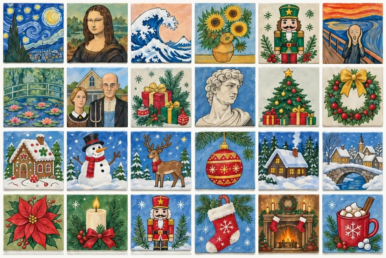 24 different mini painting designs