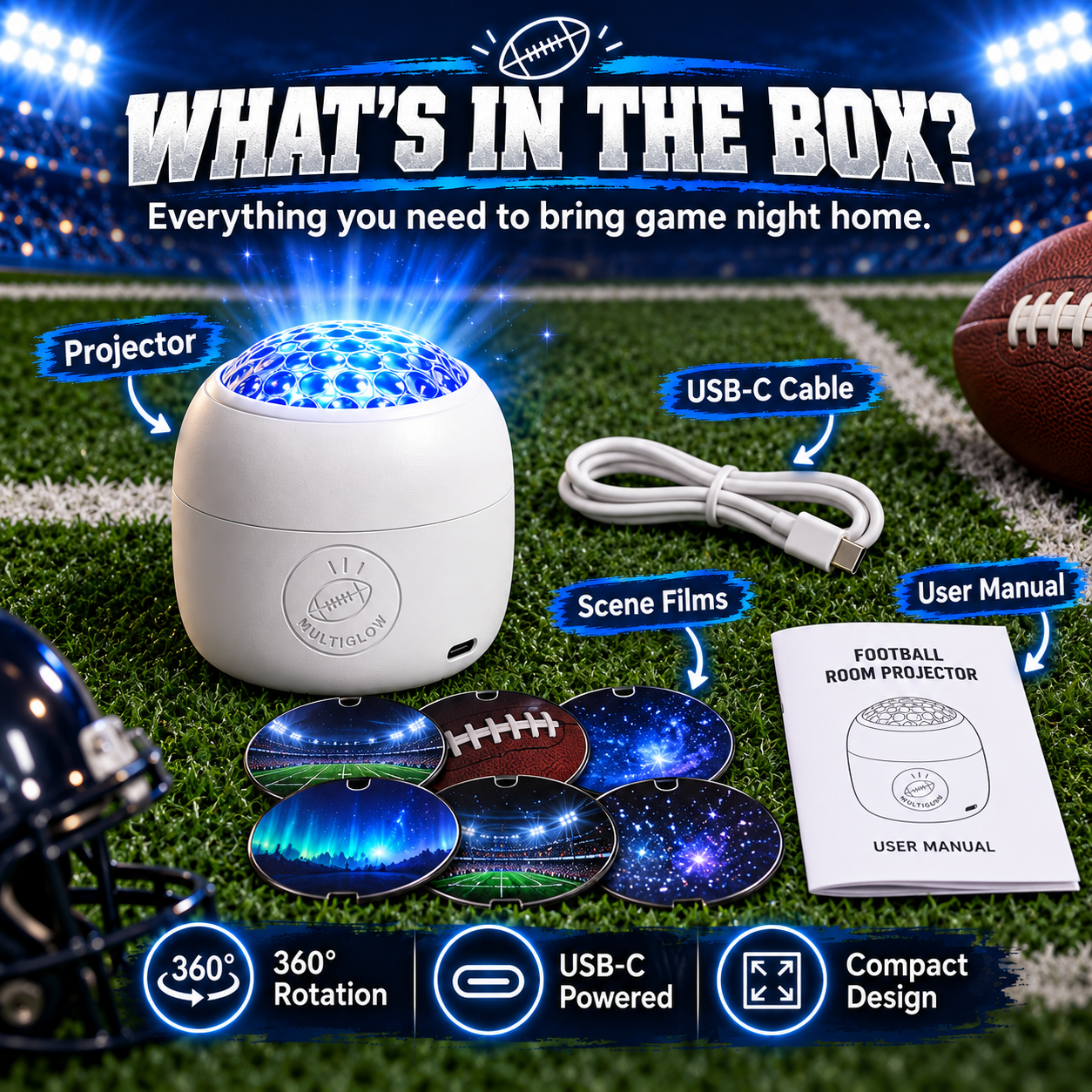 Football Stadium Room Projector – Turn Any Room Into Game Night