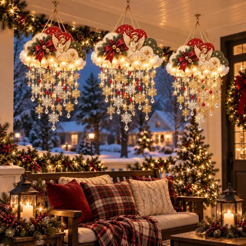 🔥✨ Angelic Christmas Snowfall Cloud – Lighted Hanging Holiday Decor☁️✨