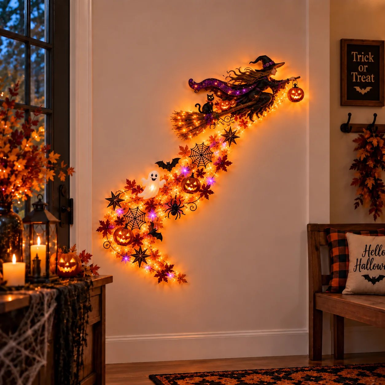 Halloween Witch Magic Trail Wall Light Halloween Witch Magic Trail Wall Light