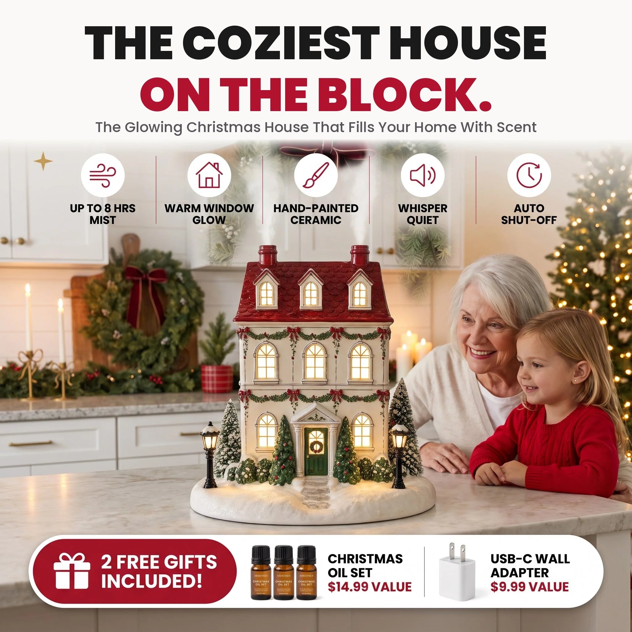 Mistletoe Lane Christmas cottage aroma diffuser