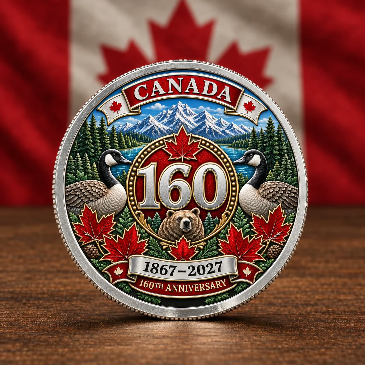 🍁 Canada 160th Anniversary Silver Commemorative Collector Coin — A Timeless Tribute To Canadian Heritage