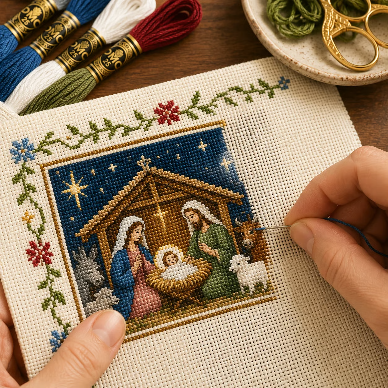 ✝️ Beginner-Friendly Life of Jesus Bible Story Cross Stitch DIY Kit | 6 Biblical Collections with Fabric, Color-Matched Floss, Needle & Pattern Guide Included 💕