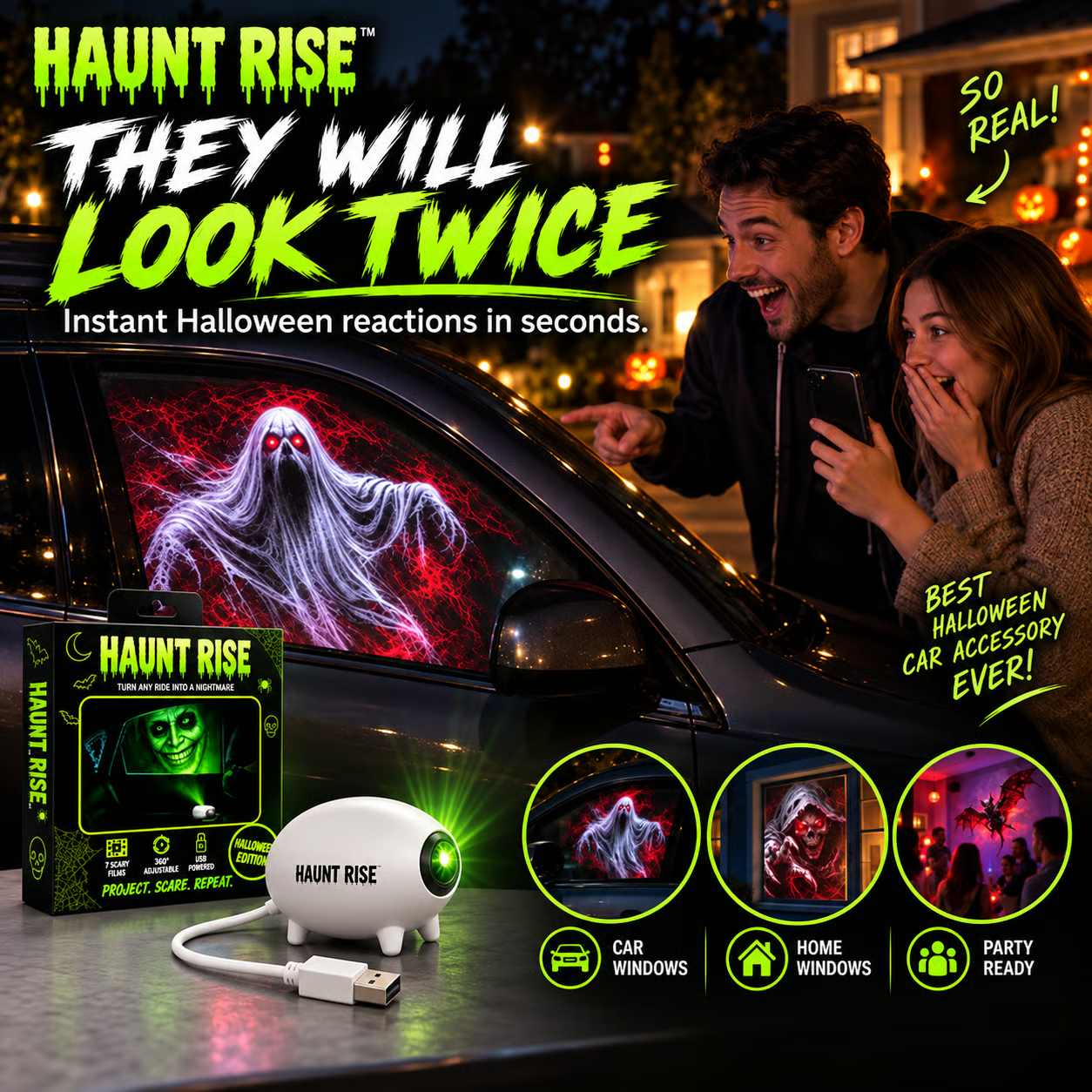👻 Haunted Window Projector