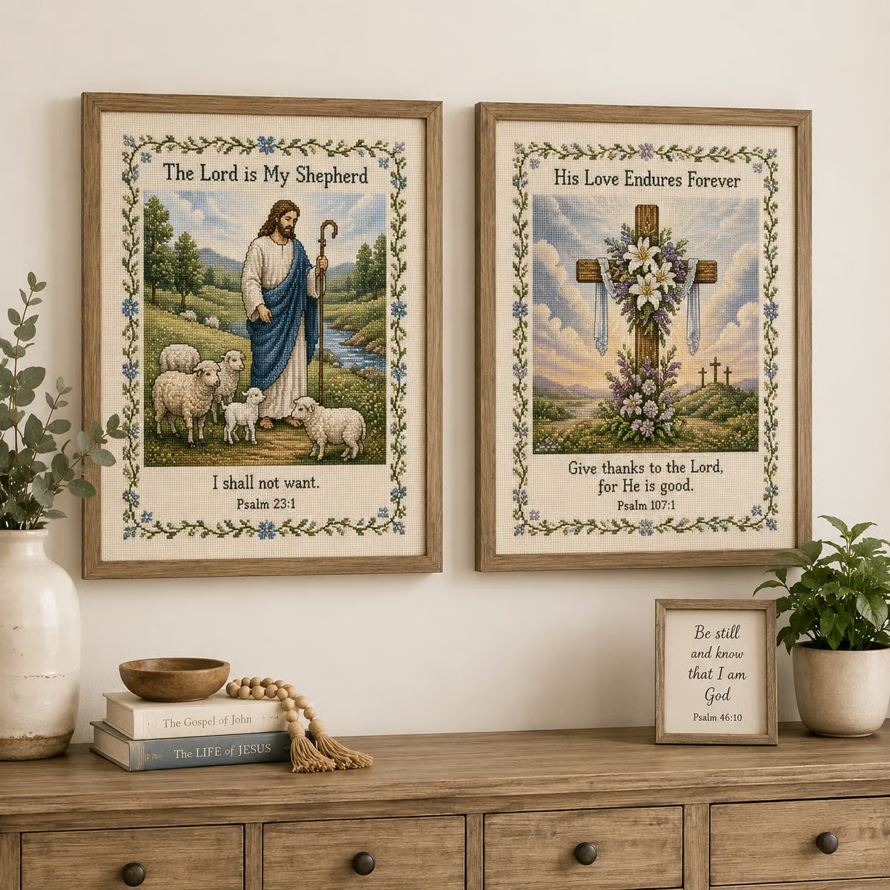 ✝️ Beginner-Friendly Life of Jesus Bible Story Cross Stitch DIY Kit | 6 Biblical Collections with Fabric, Color-Matched Floss, Needle & Pattern Guide Included 💕