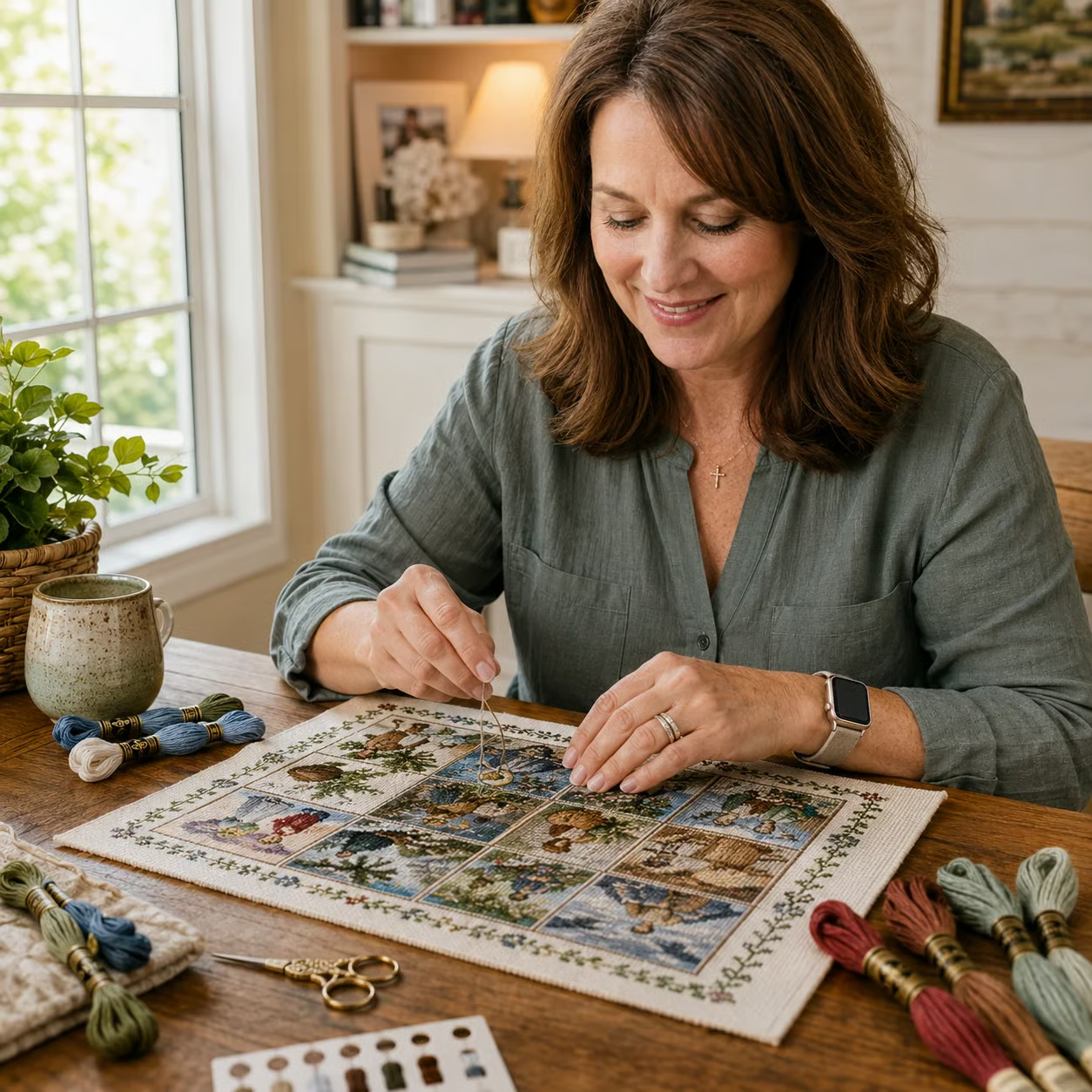 ✝️ Beginner-Friendly Life of Jesus Bible Story Cross Stitch DIY Kit | 6 Biblical Collections with Fabric, Color-Matched Floss, Needle & Pattern Guide Included 💕