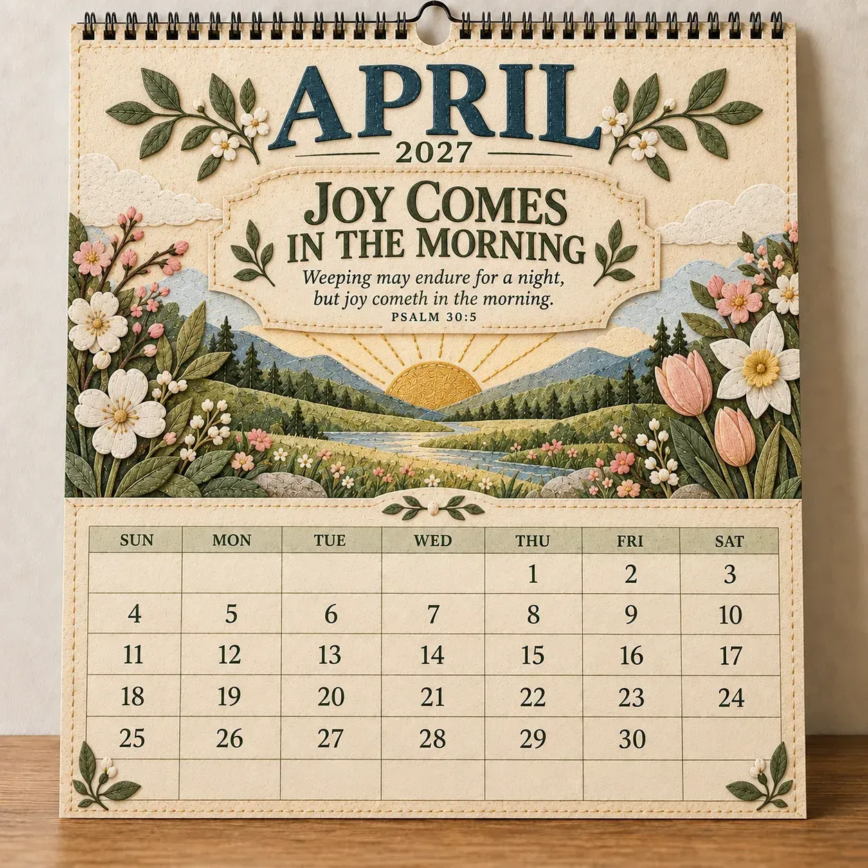 ✝️ 2027 Psalms Wall Calendar | Monthly Scripture & Christian Artwork