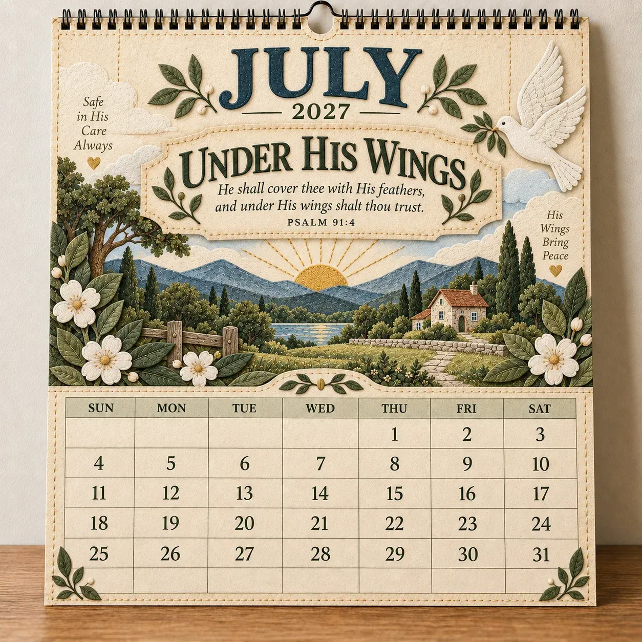 ✝️ 2027 Psalms Wall Calendar | Monthly Scripture & Christian Artwork