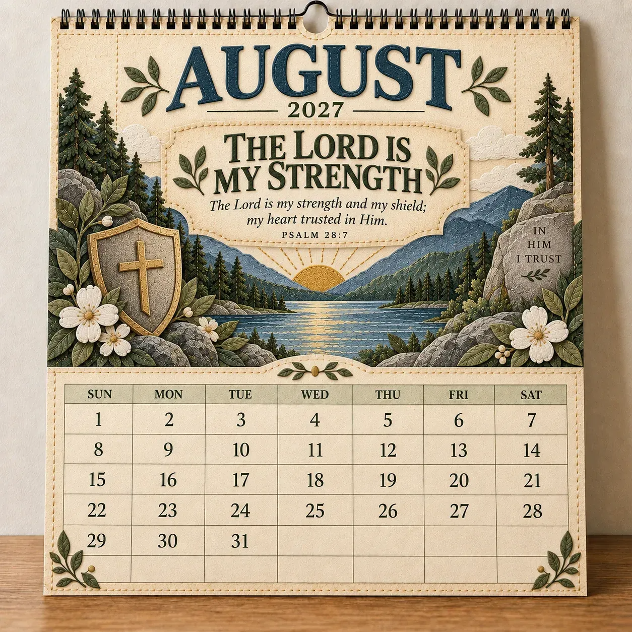 ✝️ 2027 Psalms Wall Calendar | Monthly Scripture & Christian Artwork