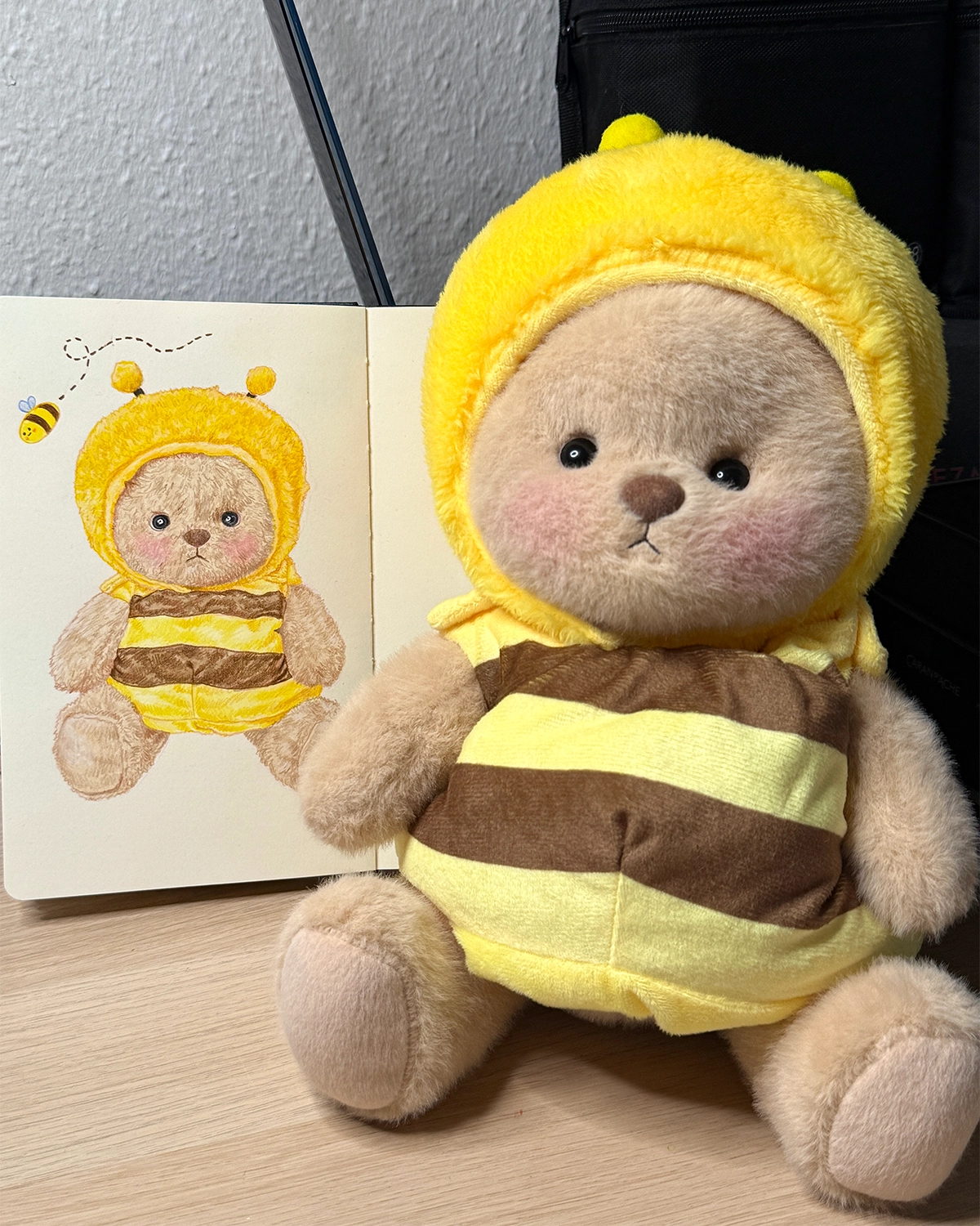 Happy Little Honey Bee Bear | Handmade Jointed Teddy Bear Gift
